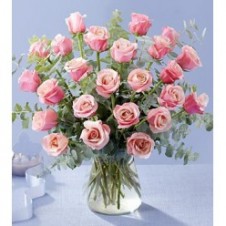 2 dozen Pink Roses in a Vase